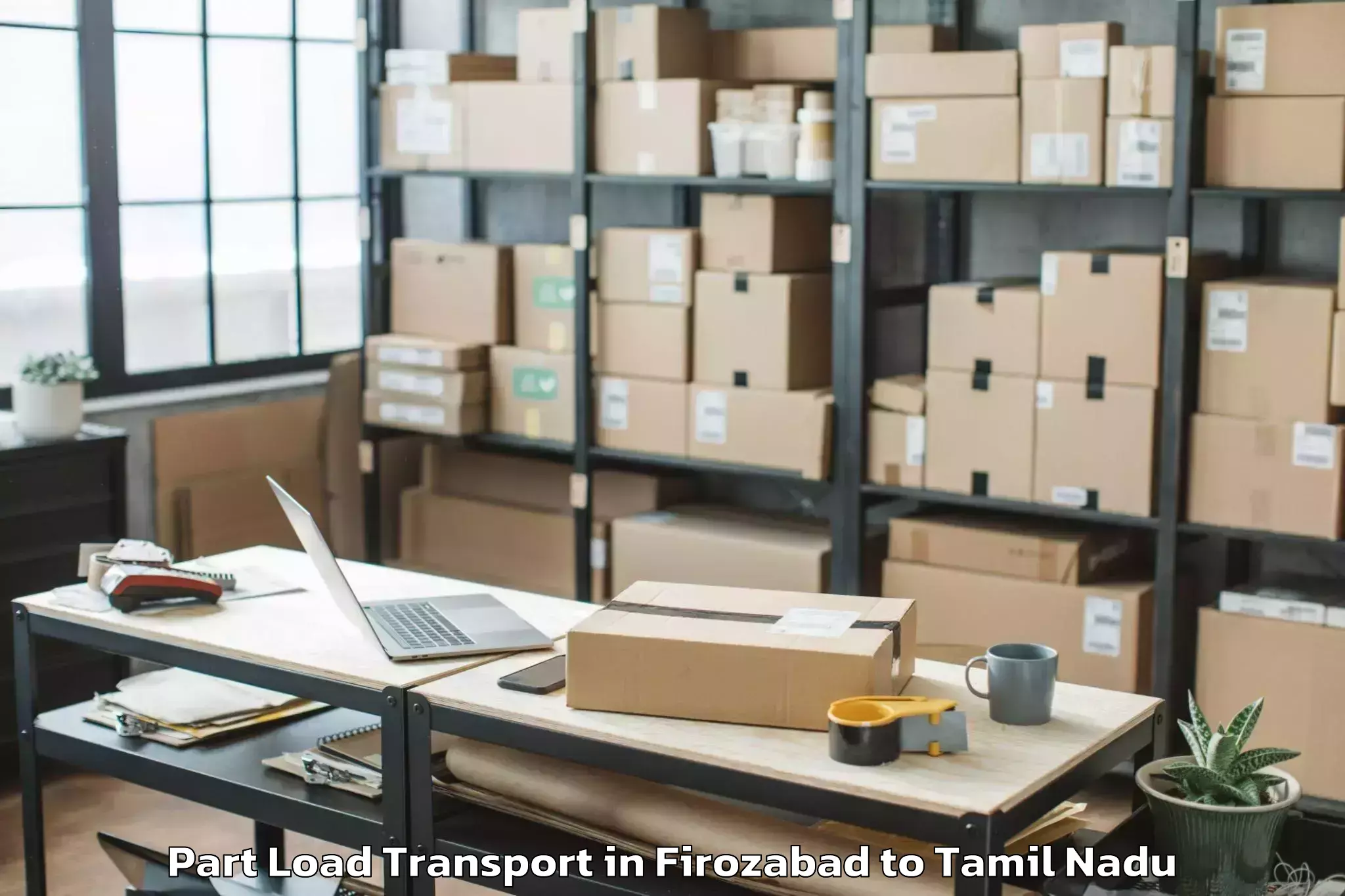 Hassle-Free Firozabad to Avudayarkoil Part Load Transport